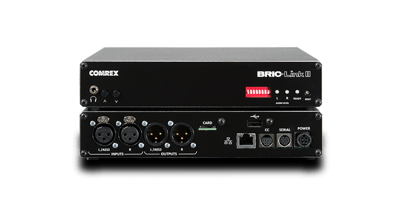 Comrex BRIC-Link II stereo IP audio codec front and rear panel